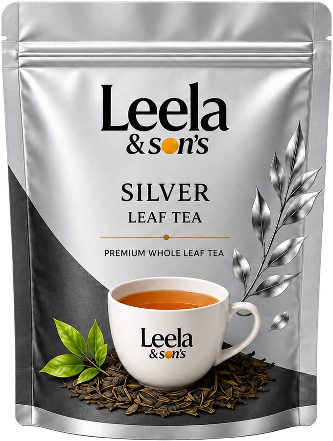 Leela & Son's Silver Leaf Tea pack